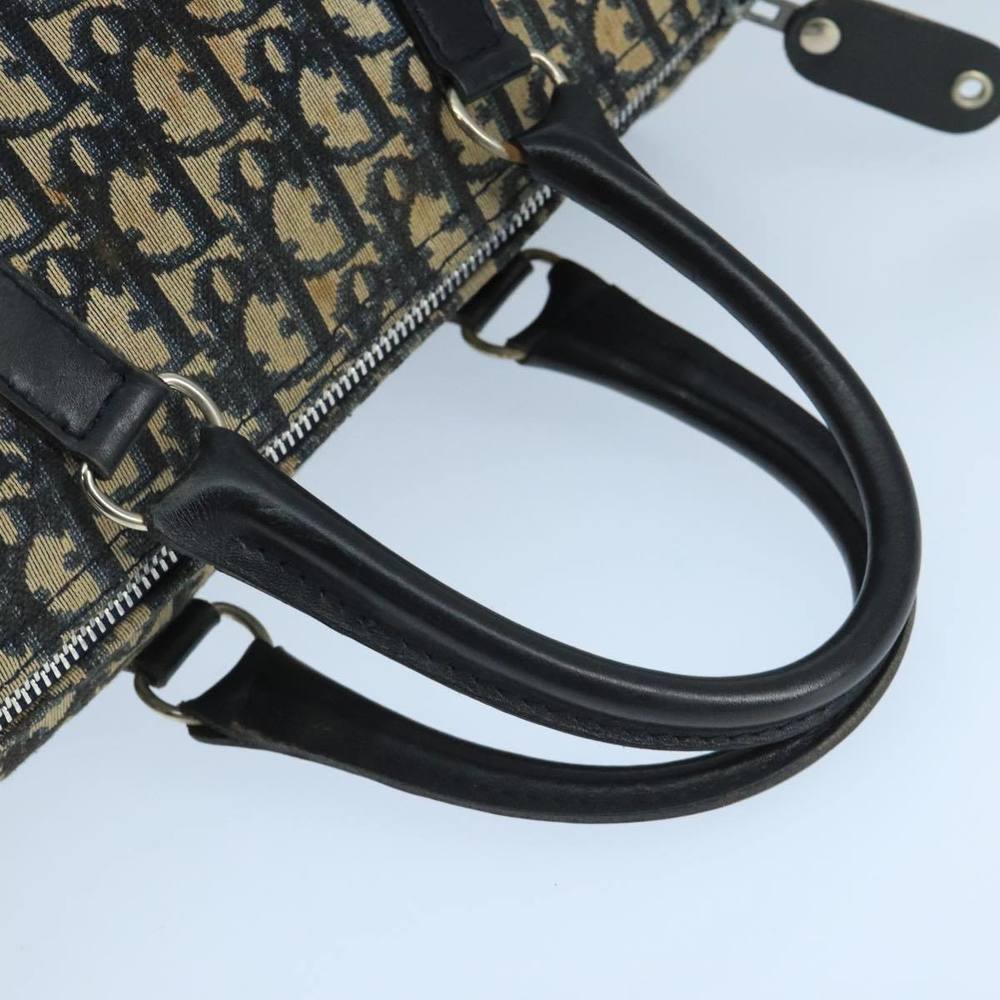 Christian Dior Trotter Canvas Hand Bag Canvas Navy Silver Auth 101999 - Picture 7 of 16